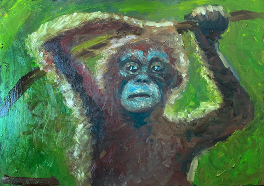 Baby Orangutan by Ryan  Louder - Surreal Multi-Layered Vision - Hidden Emotional Depths