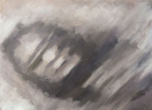 A painting titled 'Abstract Portrait In Grey 9x12 by Ryan  Louder' by Ryan Louder