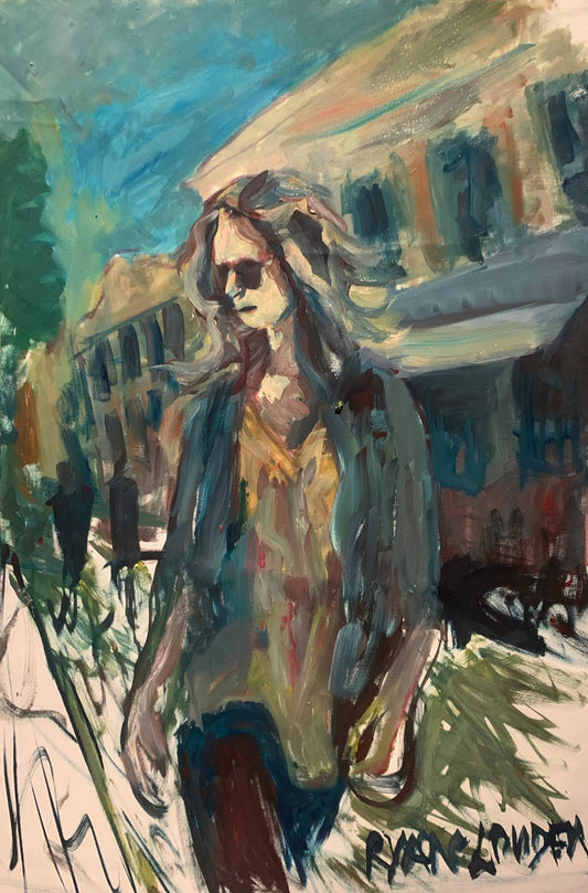 A painting titled 'Summer Walk In Town by Ryan  Louder' by Ryan Louder