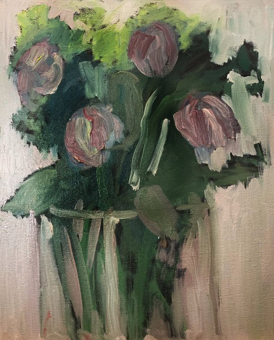 Flowers 14x10 Painting by Ryan Louder