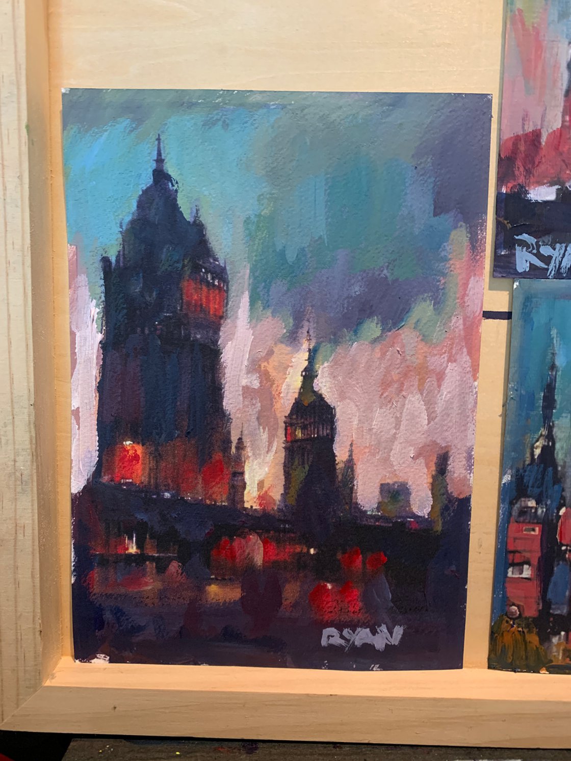 A painting titled 'Four Impressions of London no.4 by Ryan  Louder' by Ryan Louder