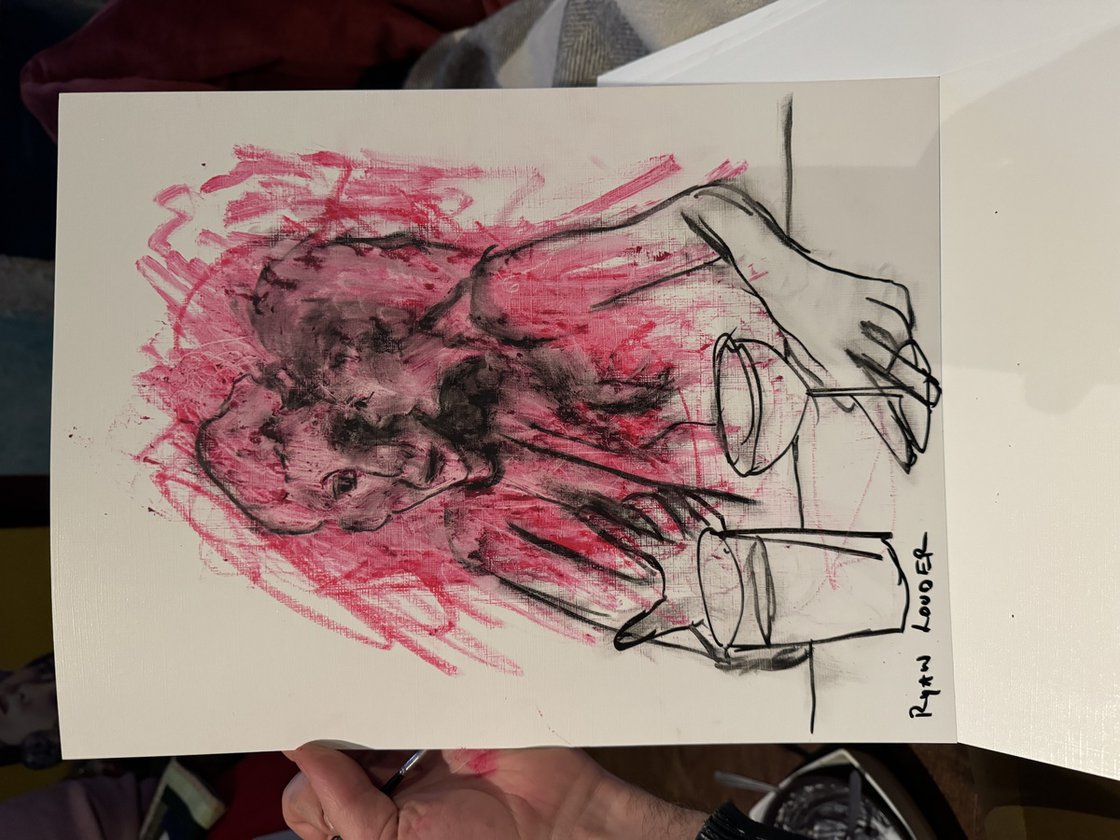 A painting titled 'The Interest by Ryan  Louder' by Ryan Louder