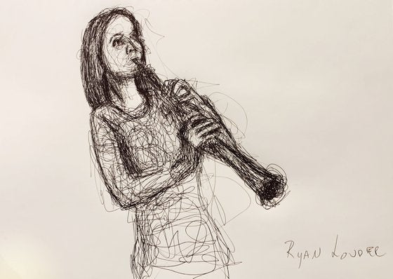 Clarinet Player - Musician Painting by Ryan Louder