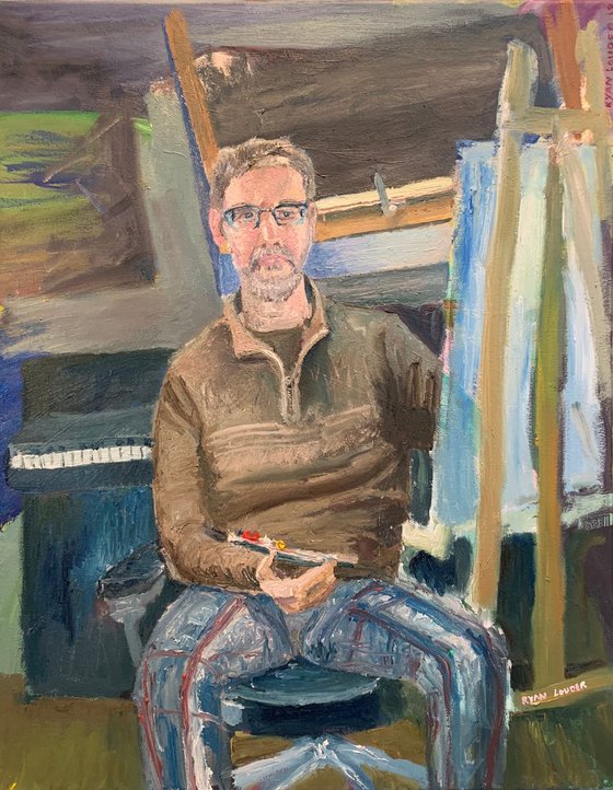 Self Portrait Painting by Ryan Louder