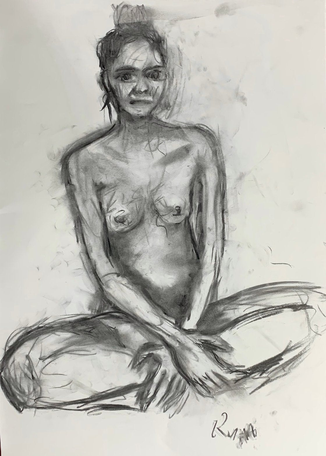 A painting titled 'Figure Study of Sandra 1 by Ryan  Louder' by Ryan Louder
