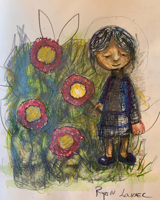 A painting titled 'In The Grass by Ryan  Louder' by Ryan Louder