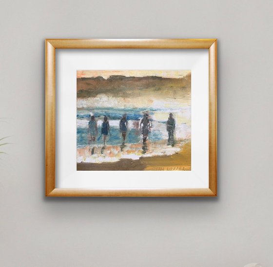 Beach Walking With Friends Painting by Ryan Louder