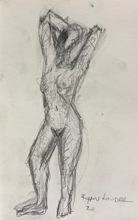 A painting titled 'Nude Study Drawing 1 by Ryan  Louder' by Ryan Louder