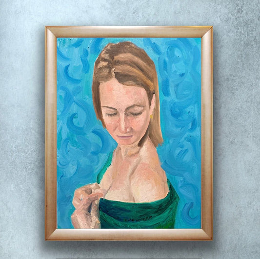 A painting titled 'Reflection in blue and green by Ryan  Louder' by Ryan Louder