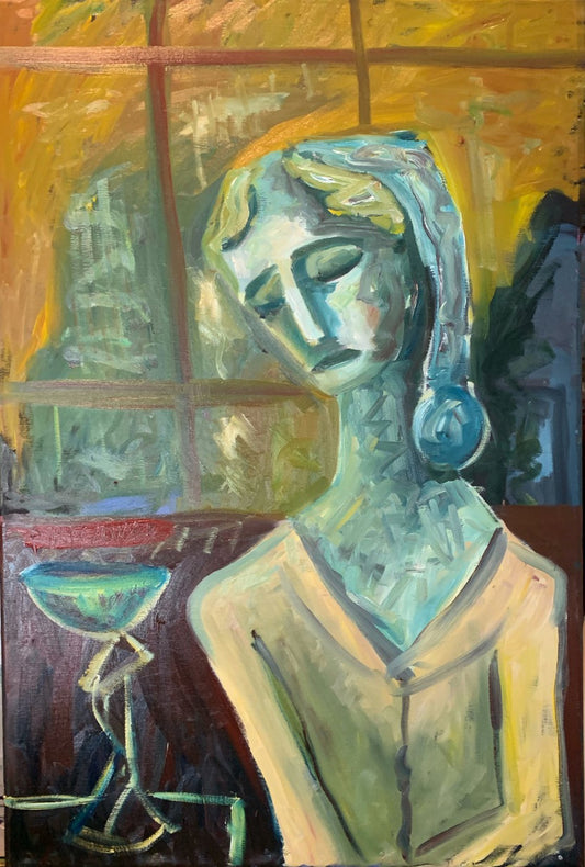 A painting titled 'Bird In A Cage by Ryan  Louder' by Ryan Louder