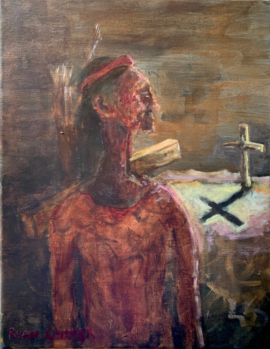 Driven From His Home - Native American Portrait by Ryan  Louder