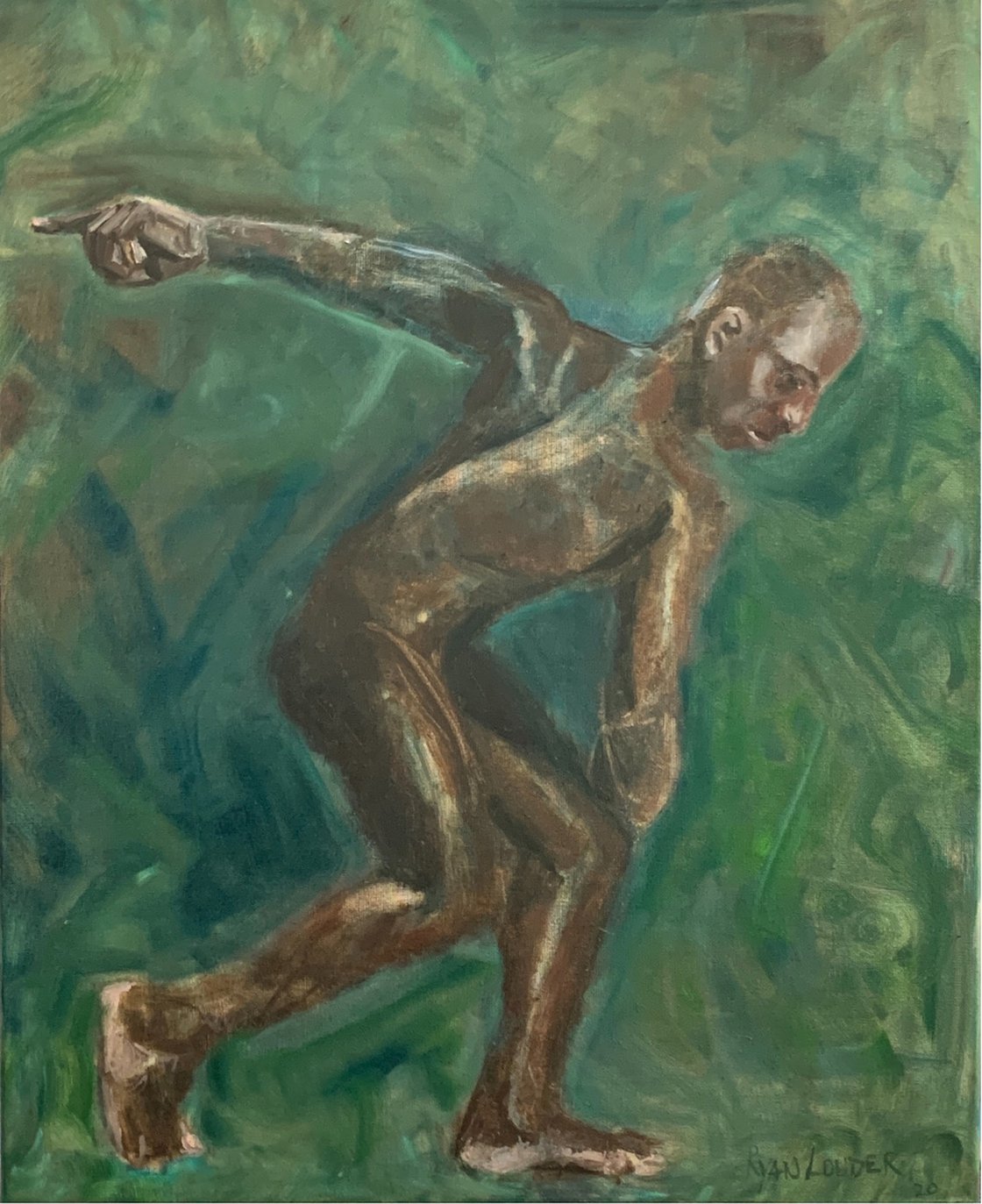 A painting titled 'Male Figure by Ryan  Louder' by Ryan Louder