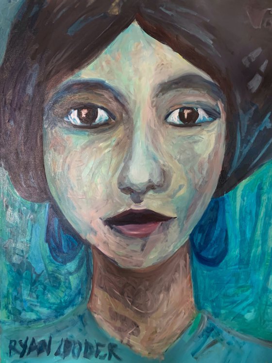 Lady In Blue Painting by Ryan Louder