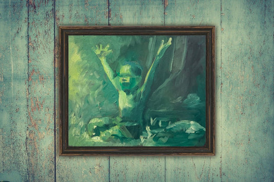 A painting titled 'Boy Swimming by Ryan  Louder' by Ryan Louder