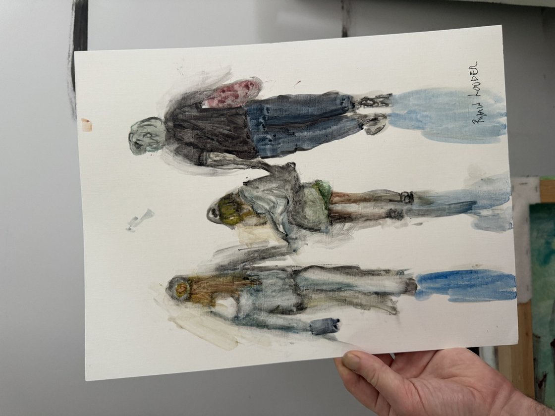 A painting titled 'Out With Granny by Ryan  Louder' by Ryan Louder