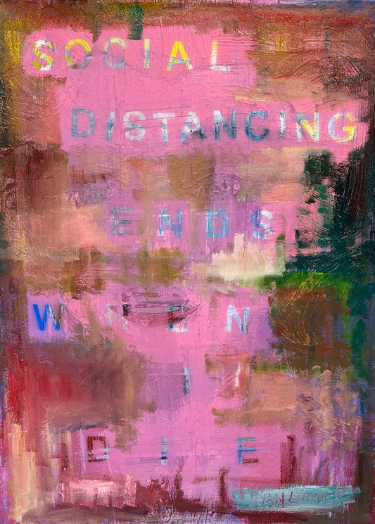 A painting titled 'Social Distancing by Ryan  Louder' by Ryan Louder