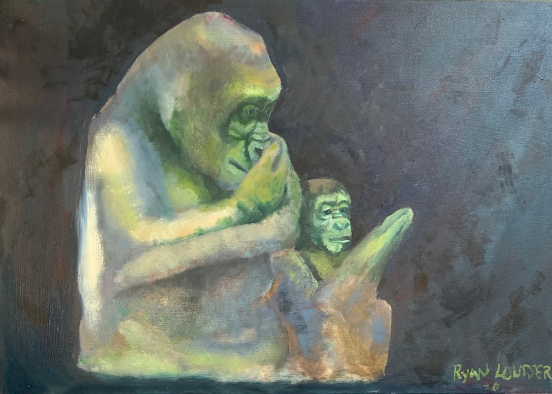 A painting titled 'Home Schooling by Ryan  Louder' by Ryan Louder