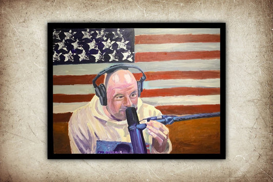 A painting titled 'Joe Rogan by Ryan  Louder' by Ryan Louder
