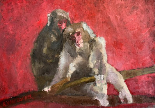 Two Monkeys Painting by Ryan Louder