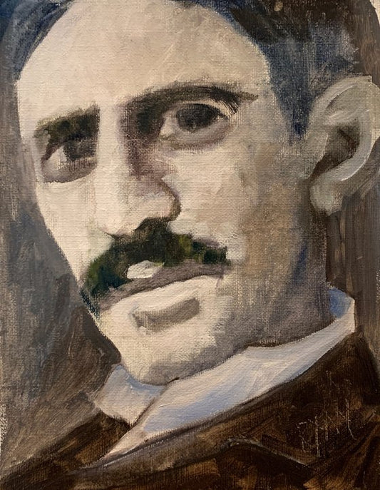 Tesla - Nikolai Tesla Portrait Painting by Ryan Louder