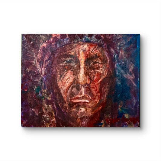 A painting titled 'Chief of the Tribe by Ryan  Louder' by Artworks by Ryan Louder