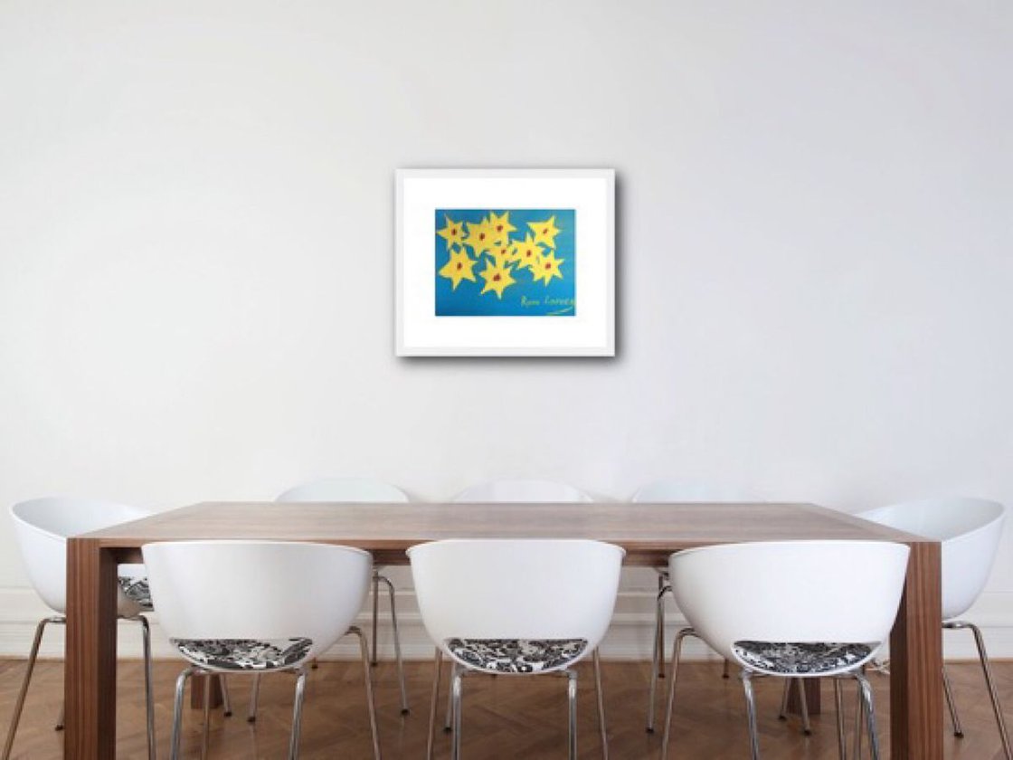A painting titled 'Yellow Flowers by Ryan  Louder' by Ryan Louder