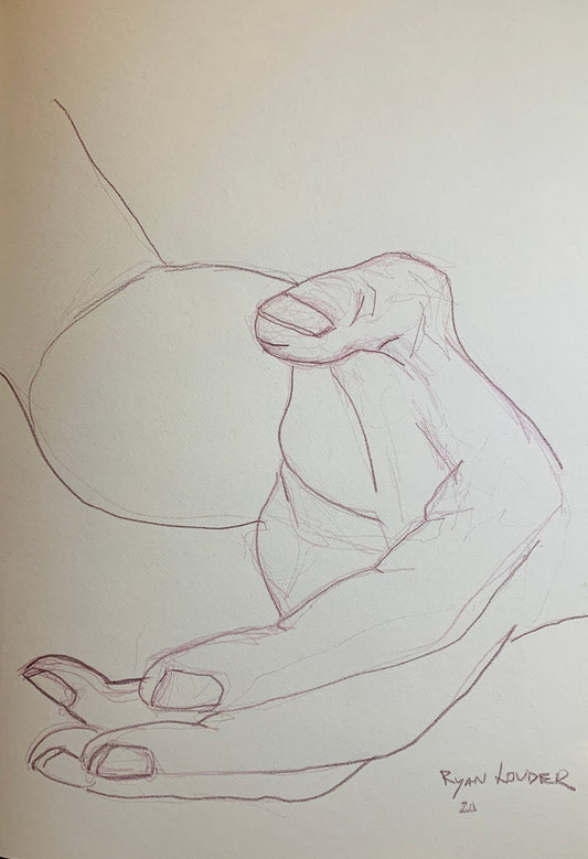 Hand -  Study On Paper by Ryan  Louder