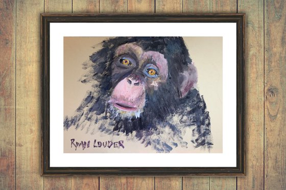 Chimpanzee Painting by Ryan Louder