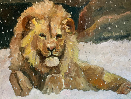 A painting titled 'Lion Witch and the Wardrobe by Ryan  Louder' by Ryan Louder