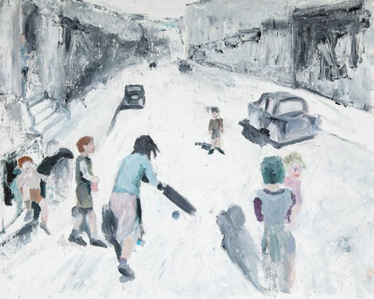 Children Playing Cricket On The Street Painting by Ryan Louder