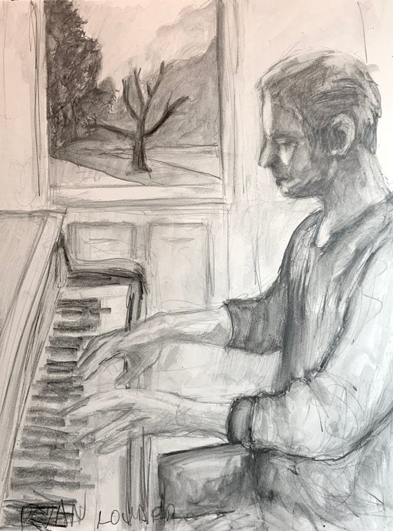 Piano Player “In The Moment” Painting by Ryan Louder