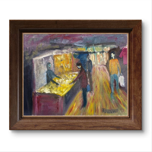 A painting titled 'Midnight At The Market by Ryan  Louder' by Ryan Louder