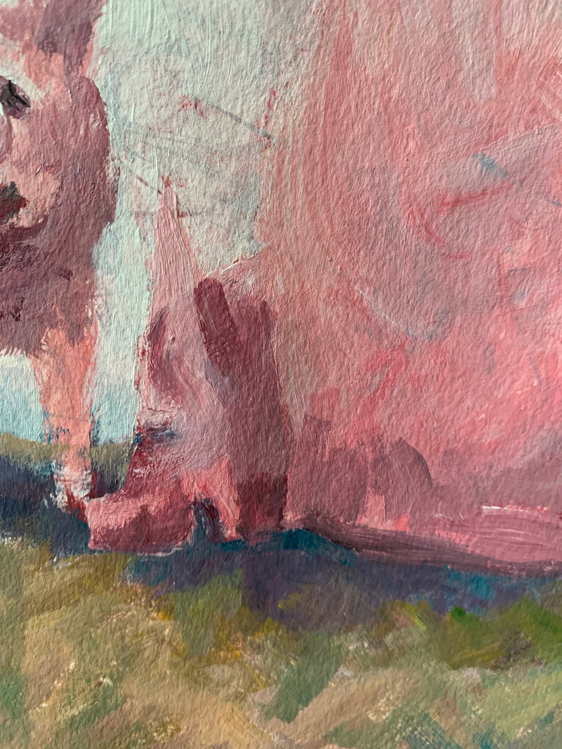 A painting titled 'The Hand Standing Pig by Ryan  Louder' by Ryan Louder