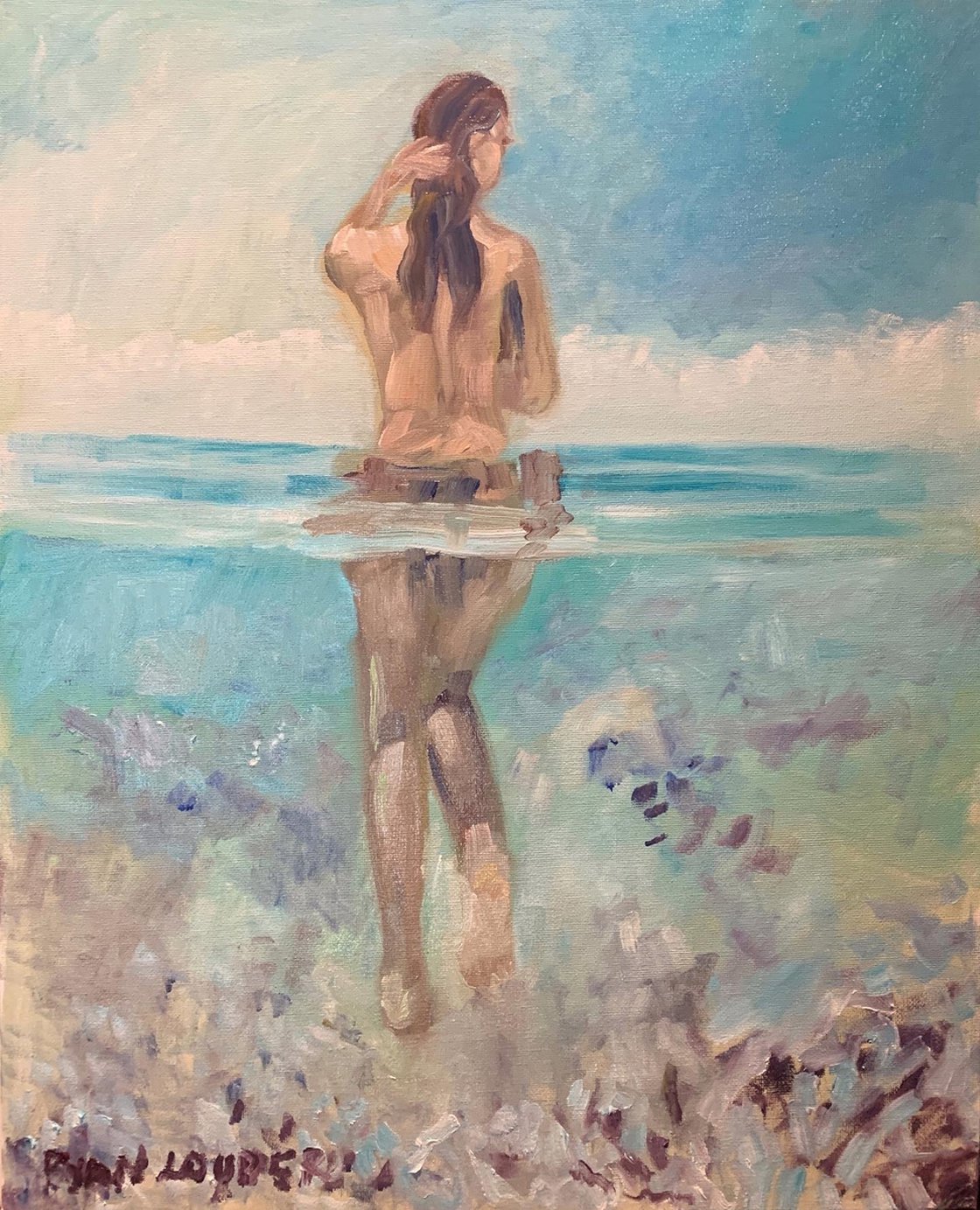 A painting titled 'Peace On The Beach by Ryan  Louder' by Ryan Louder