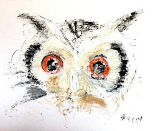 A painting titled 'Owl Eyes by Ryan  Louder' by Ryan Louder