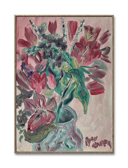 A painting titled 'Pink Lillies by Ryan  Louder' by Ryan Louder