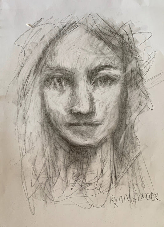 A painting titled 'Drawing of Girl by Ryan  Louder' by Ryan Louder