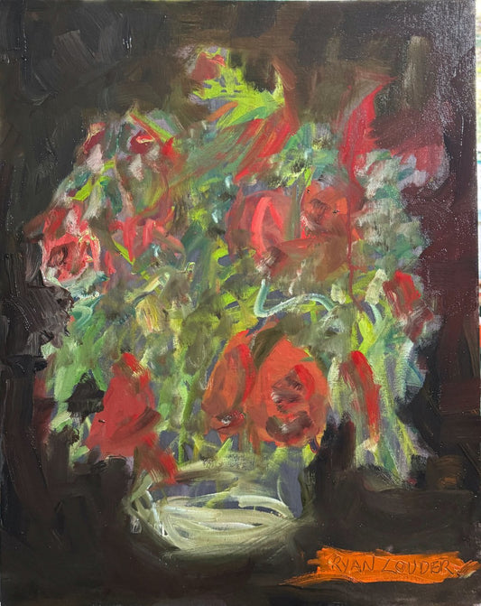 A painting titled 'Punk Roses by Ryan  Louder' by Ryan Louder
