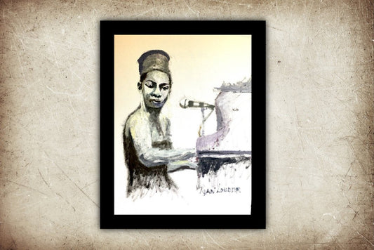 Nina Simone at the Piano Study In Oil by Ryan  Louder - Sold