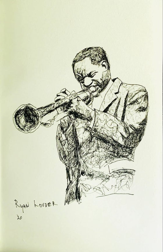 Trumpet Player Painting by Ryan Louder