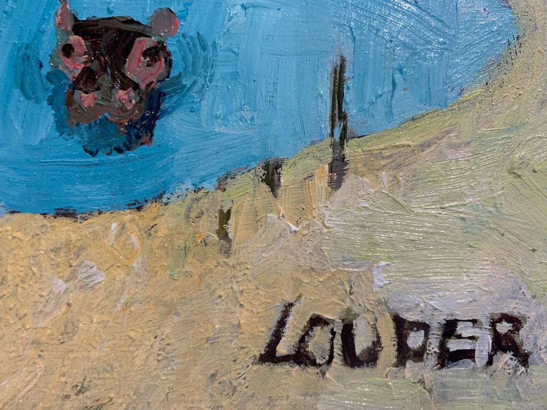 A painting titled 'The Tortoise and The Dung Beetle by Ryan  Louder' by Ryan Louder