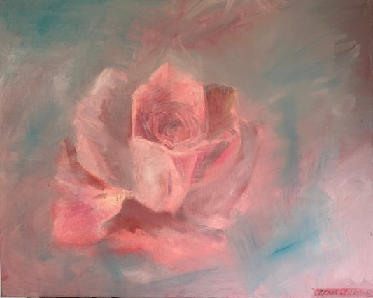 Pink Rose Painting by Ryan Louder