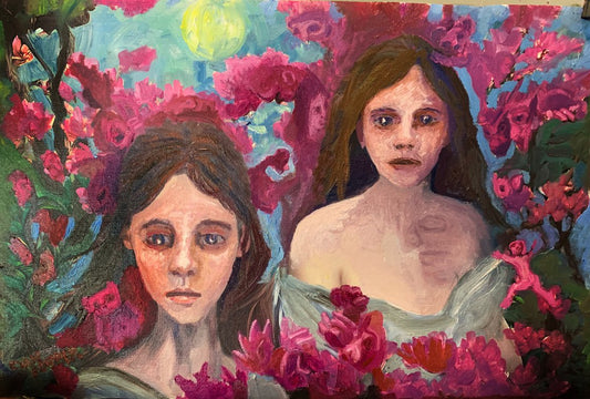 A painting titled 'Between The Flowers by Ryan  Louder' by Ryan Louder
