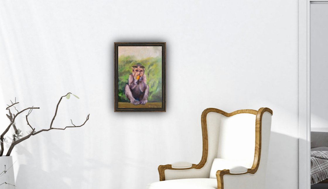 A painting titled 'Monkey by Ryan  Louder' by Ryan Louder