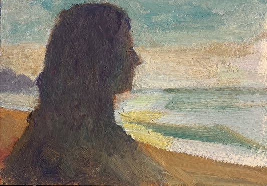 A painting titled 'Woman on Beach Study by Ryan  Louder' by Ryan Louder