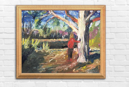 A painting titled 'Winters Day Walk In The Forest 16x12 Oil On Canvas by Ryan  Louder' by Ryan Louder