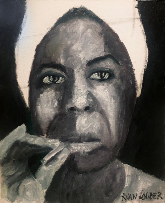 Nina Simone - Before A Show Painting by Ryan Louder