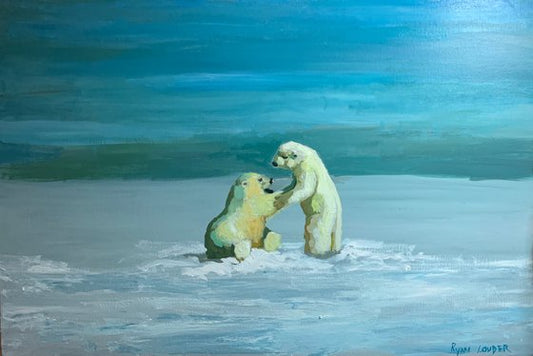 Polar Bears Painting by Ryan Louder