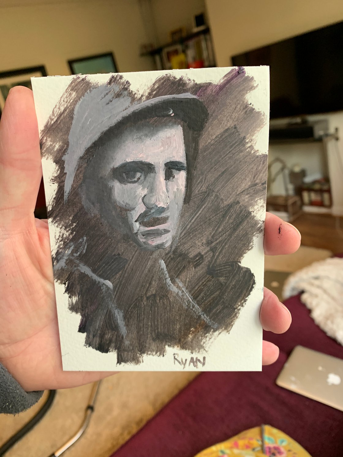 World War One Soldier Study 6x4 by Ryan  Louder - Sold