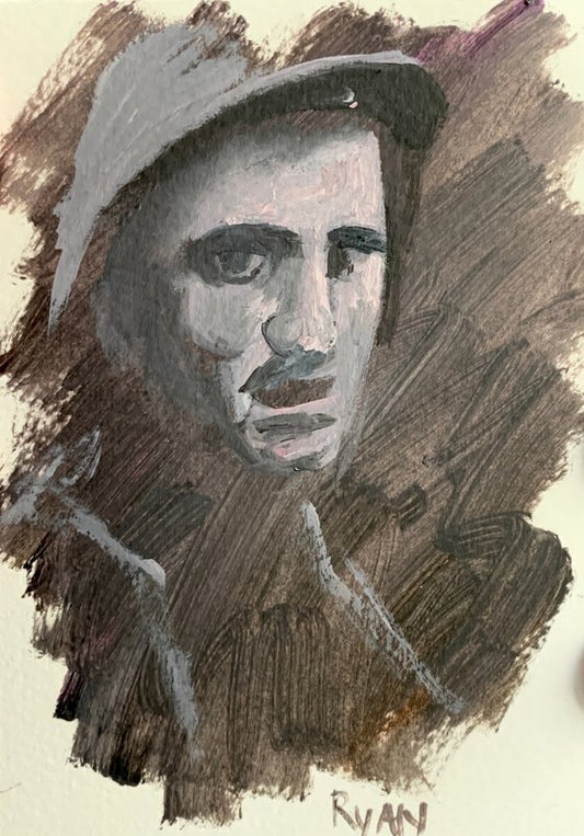 World War One Soldier Study 6x4 Painting by Ryan Louder